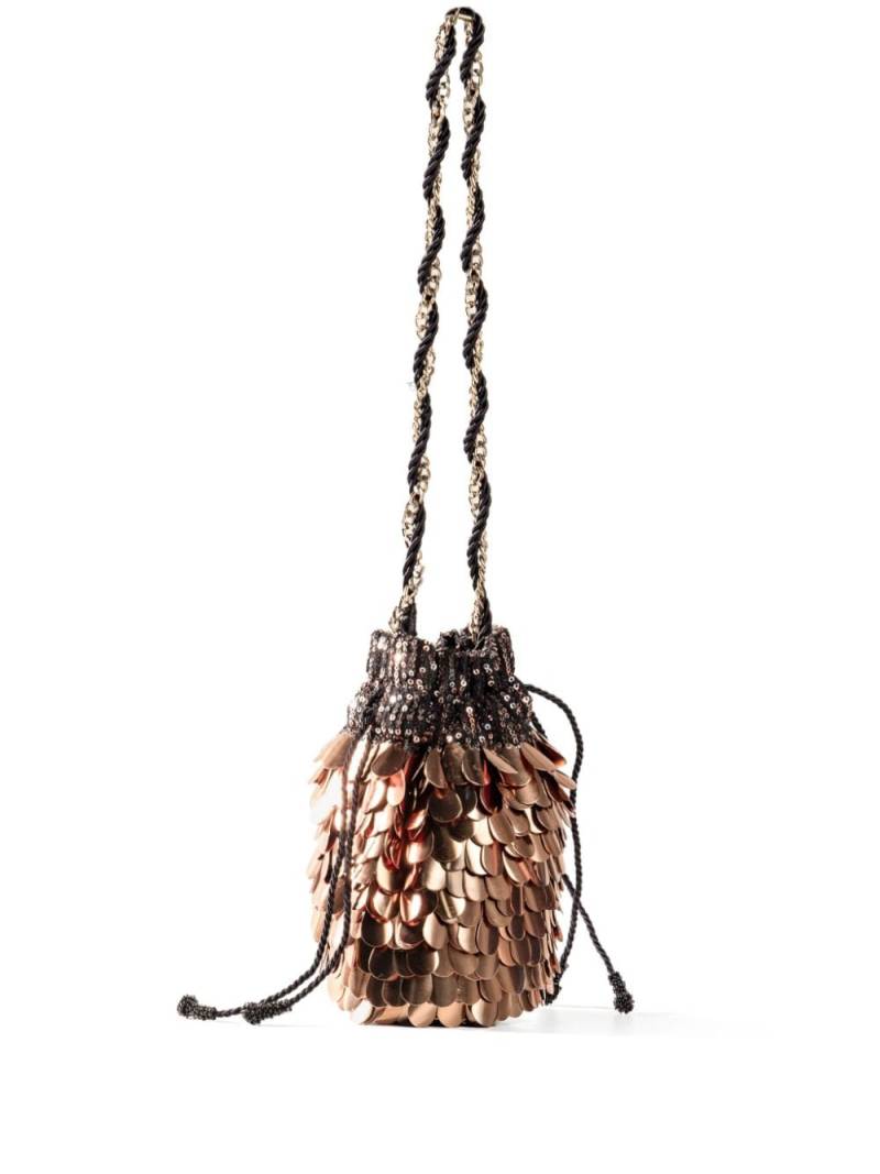 Nannacay Keely sequinned bucket bag - Brown von Nannacay