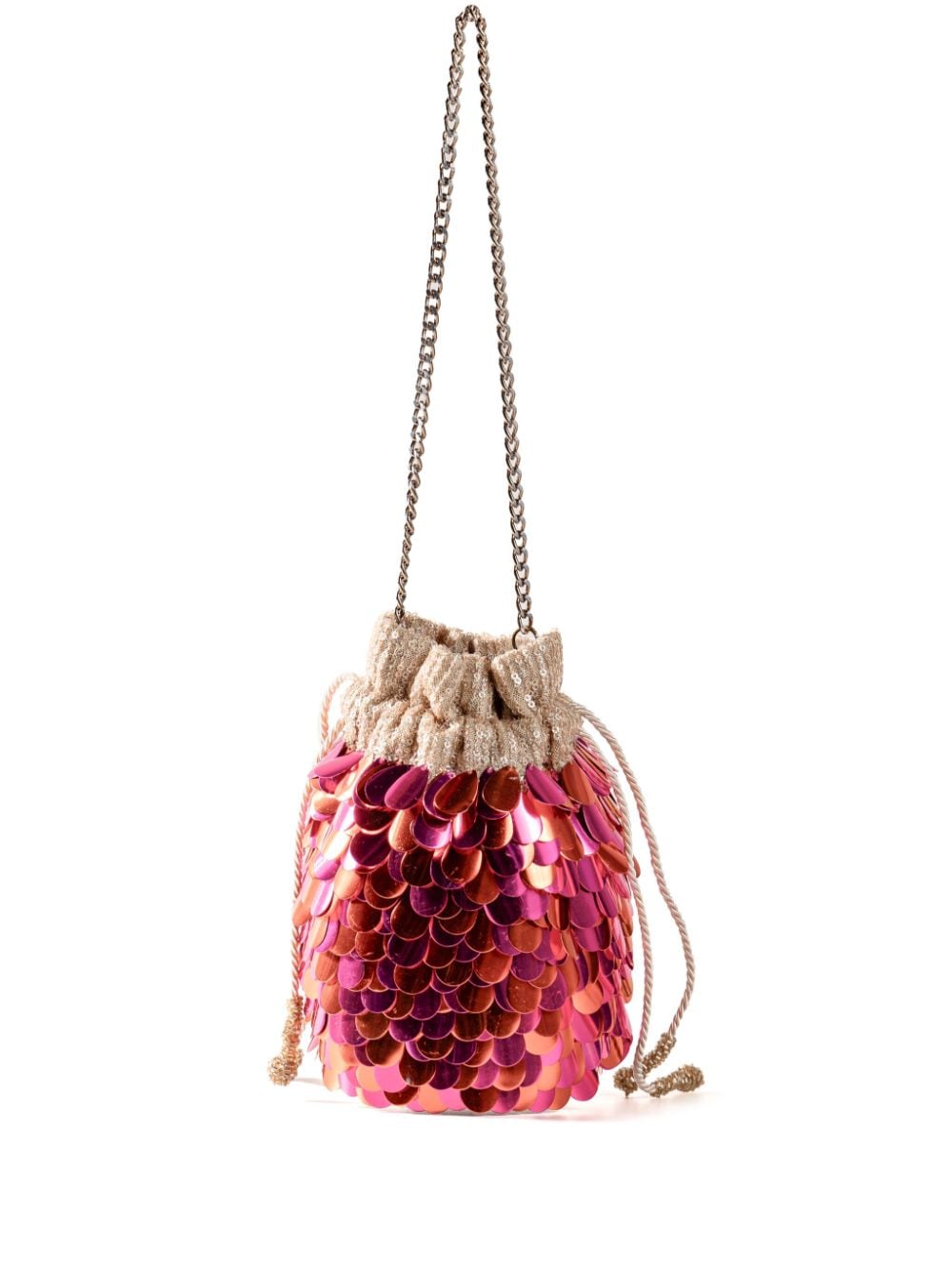 Nannacay Keely sequinned bucket bag - Orange von Nannacay