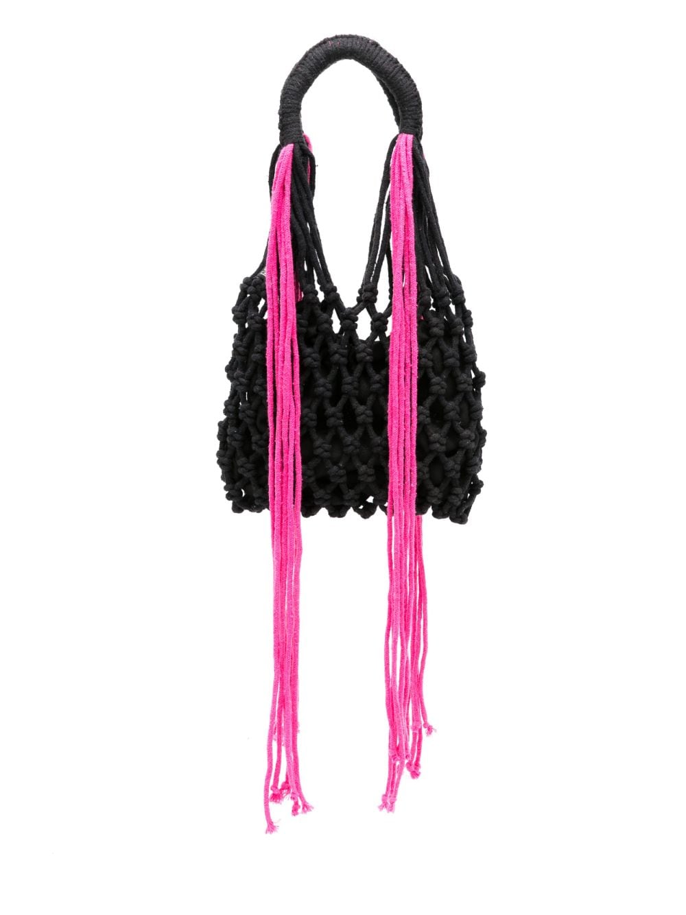 Nannacay Malala mini macramé tote bag - Black von Nannacay