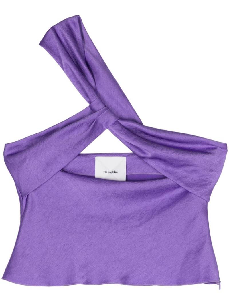 Nanushka Alvin twist-detail satin top - Purple von Nanushka