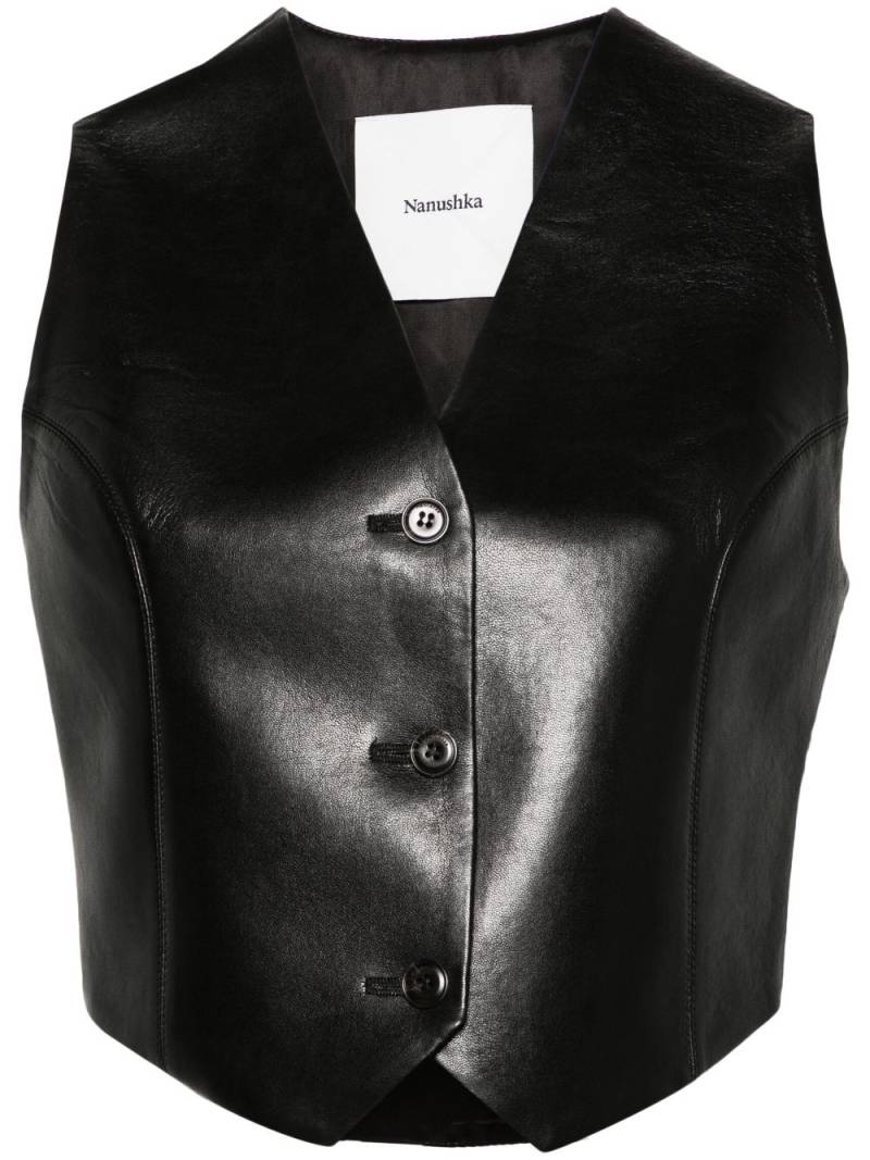 Nanushka Arnona faux-leather waistcoat - Black von Nanushka