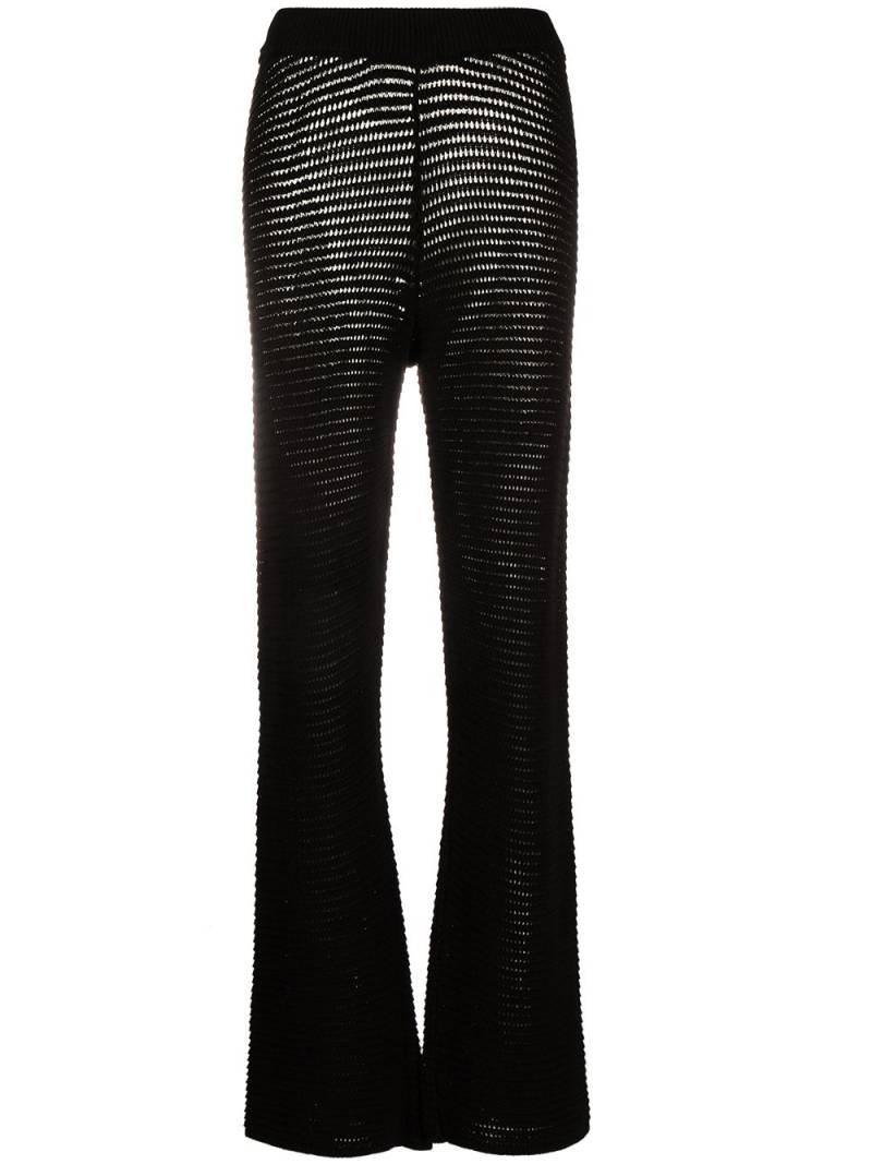 Nanushka Bazia crochet-knit slim trousers - Black von Nanushka