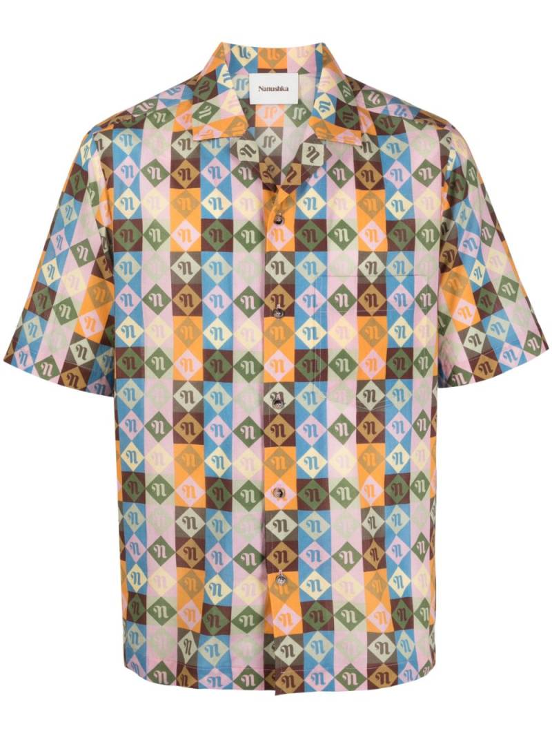 Nanushka Bodil diamond check-print shirt - Orange von Nanushka