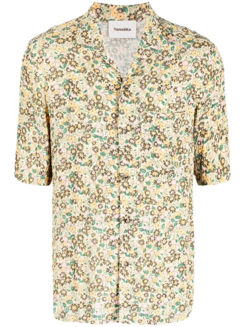 Nanushka Bodil floral print pleated shirt - Yellow von Nanushka