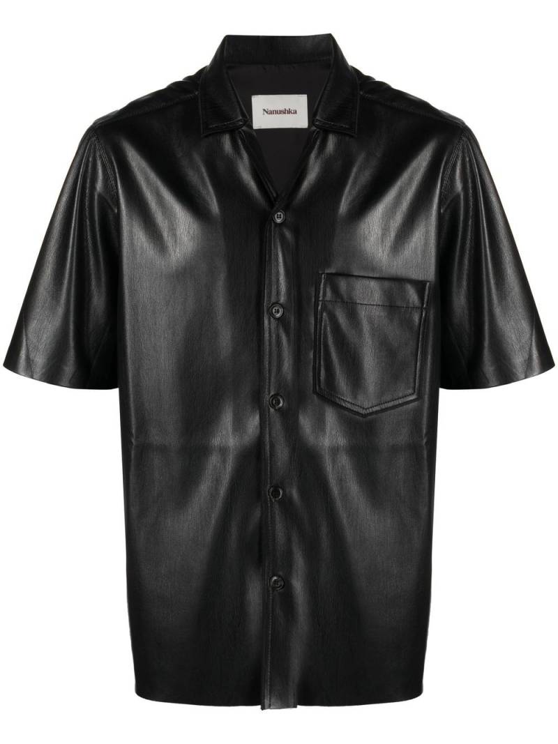 Nanushka Camp faux-leather shirt - Black von Nanushka