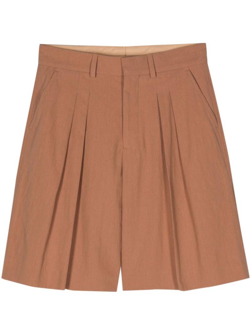 Nanushka Carsten pleated cotton shorts - Brown von Nanushka