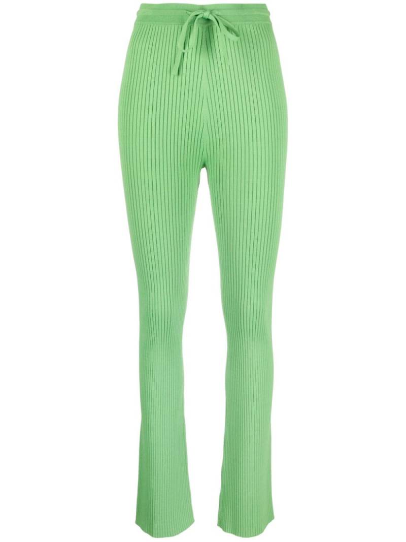 Nanushka Cornelie ribbed-knit flared trousers - Green von Nanushka