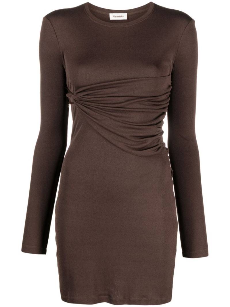 Nanushka Feiko draped jersey minidress - Brown von Nanushka