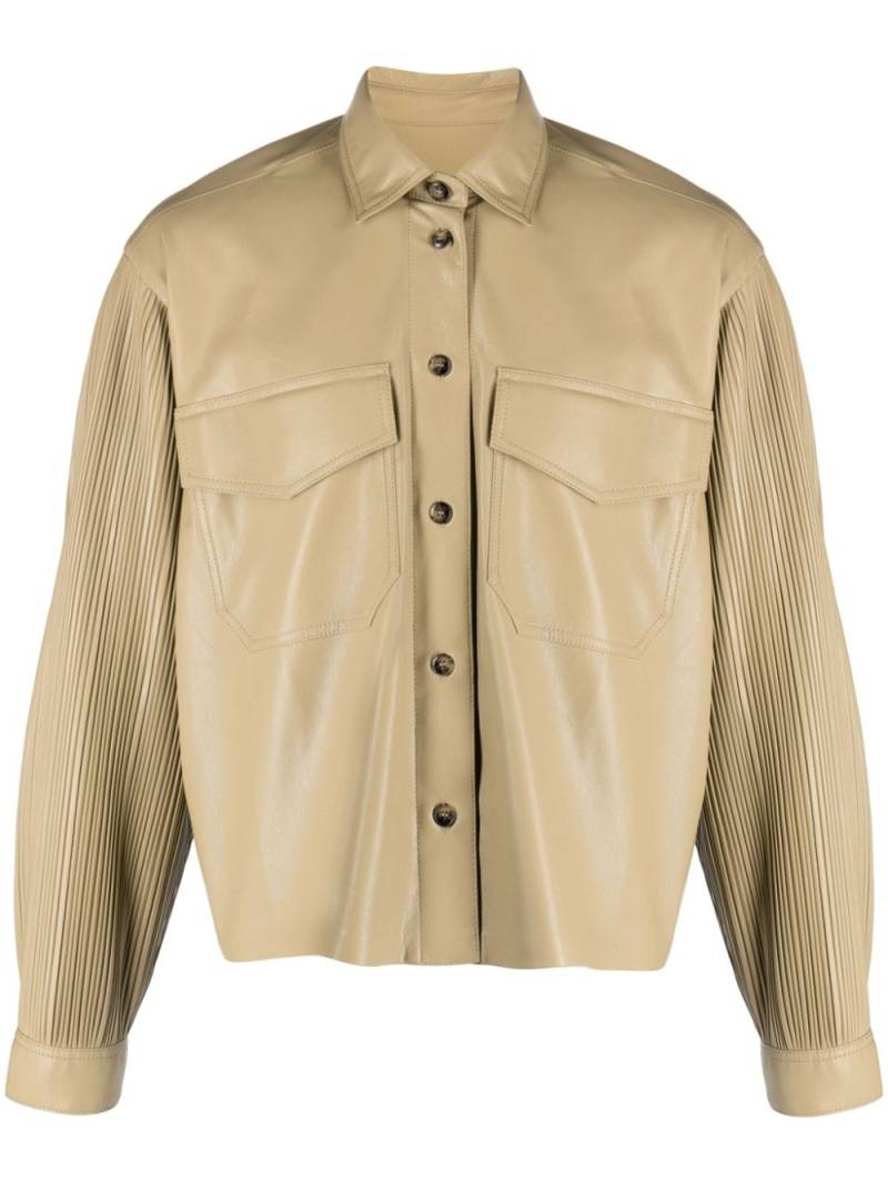 Nanushka Gavyn pleated faux-leather jacket - Neutrals von Nanushka