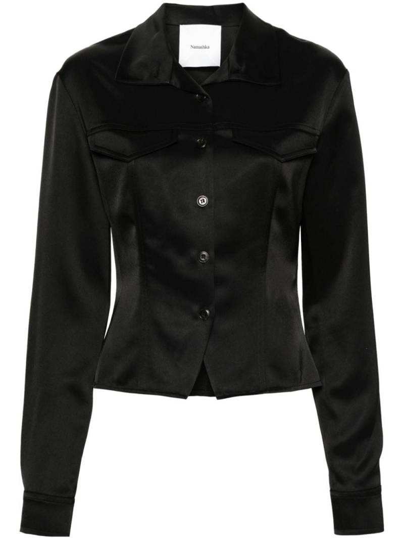 Nanushka Gitta satin shirt - Black von Nanushka