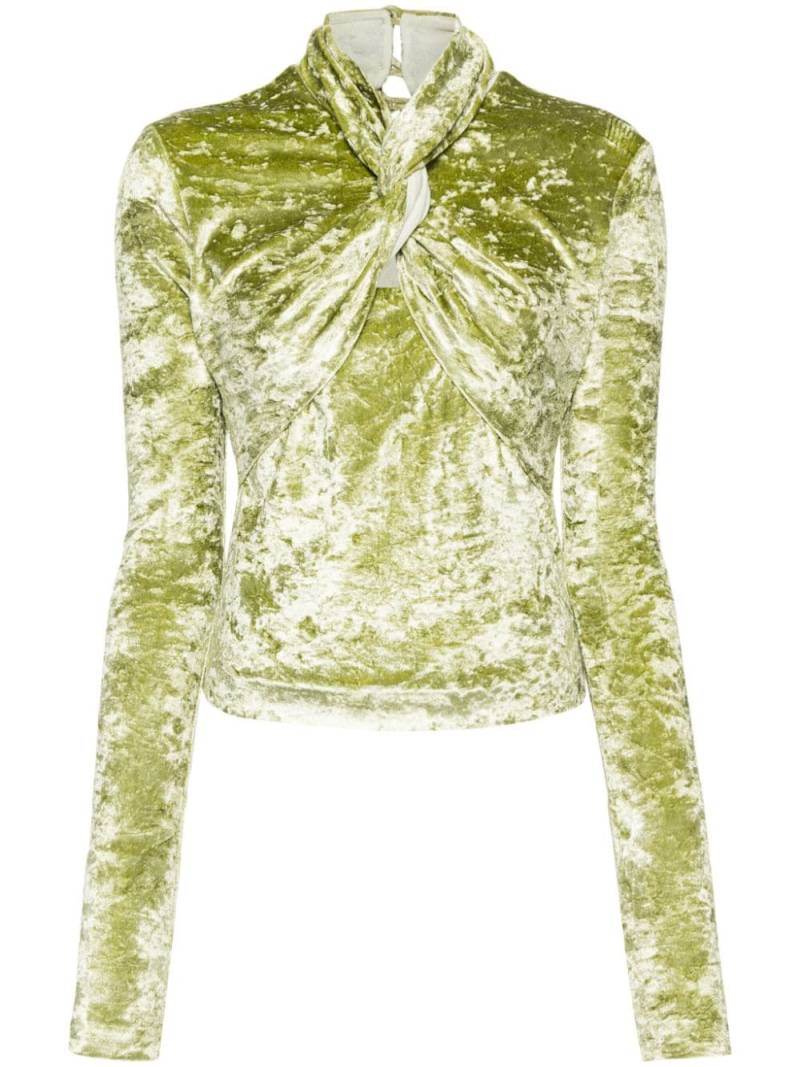 Nanushka Iride twist-detailing velvet top - Green von Nanushka