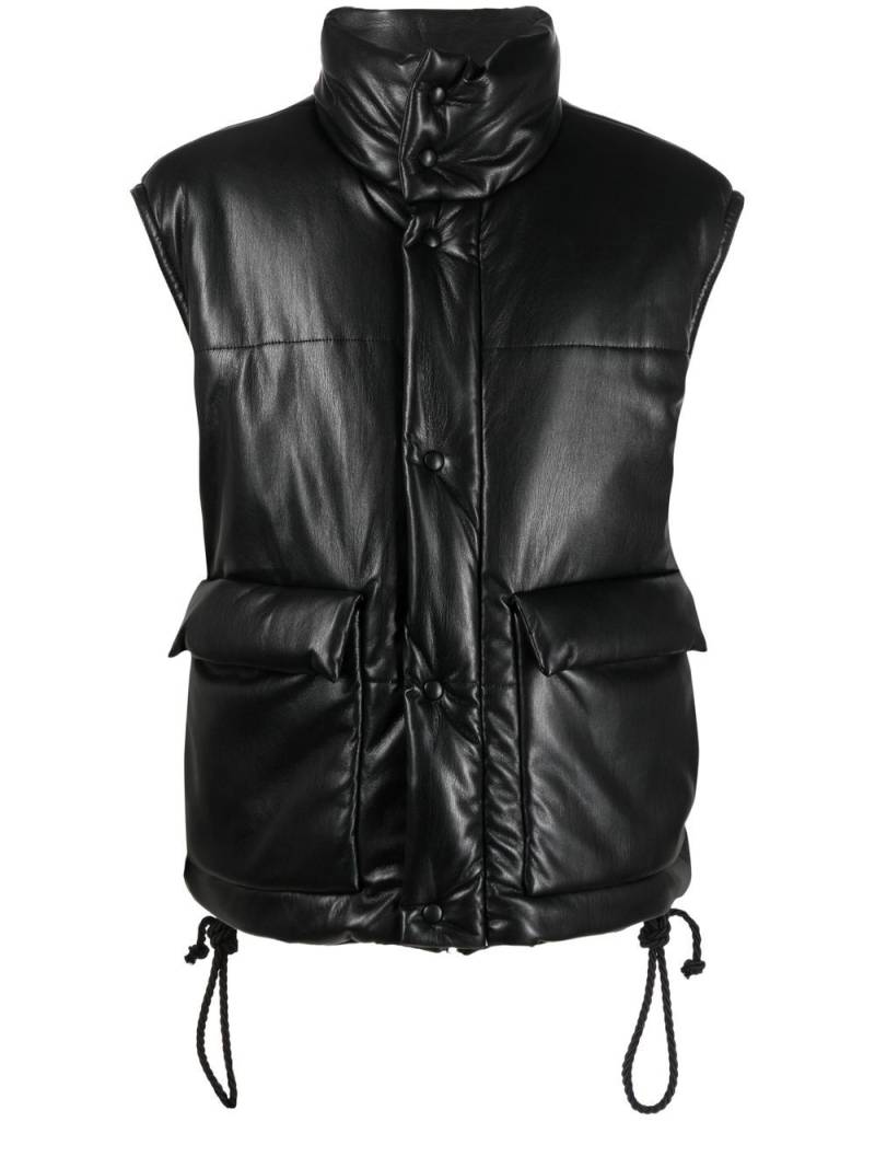 Nanushka Jovan faux-leather puffer gilet - Black von Nanushka