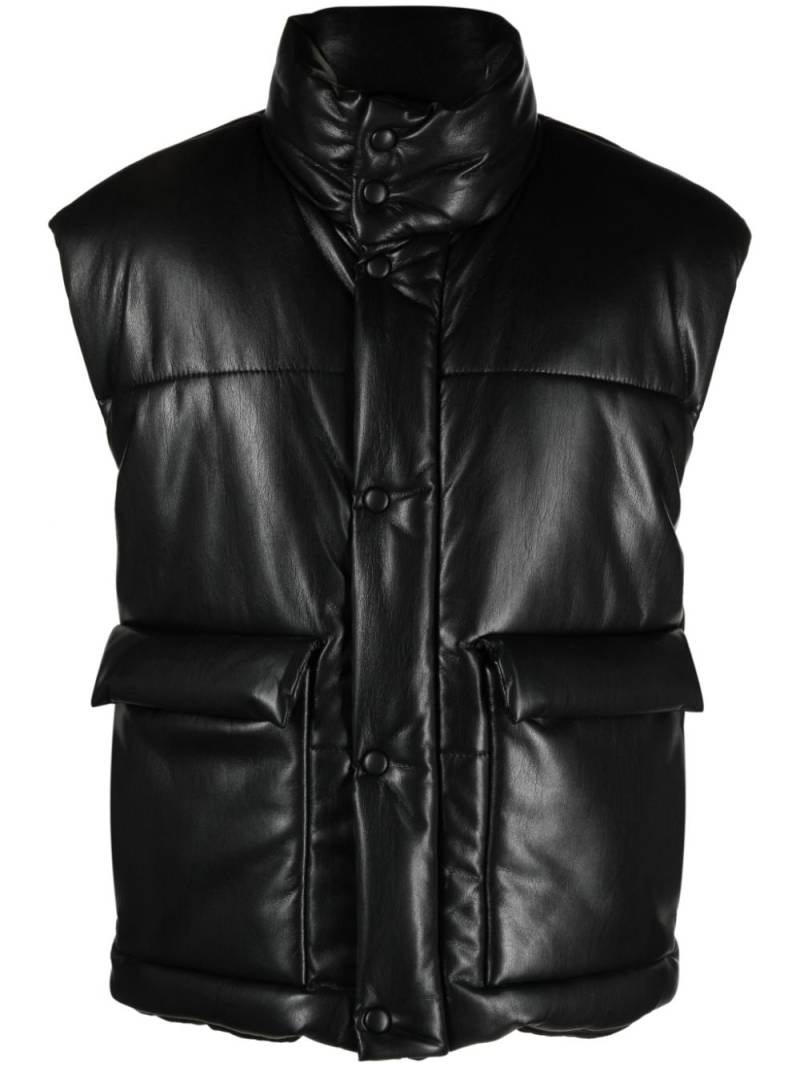 Nanushka Jovan faux-leather quilted gilet - Black von Nanushka