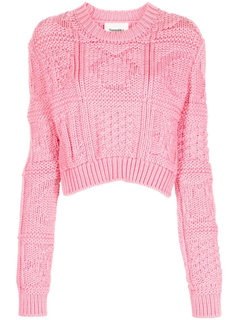Nanushka Lyssa cable-knit cropped jumper - Pink von Nanushka
