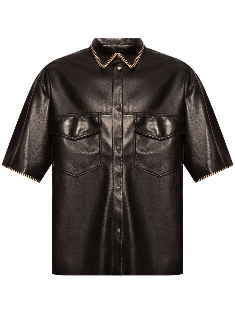 Nanushka Mance whipstitch-detail shirt - Black von Nanushka