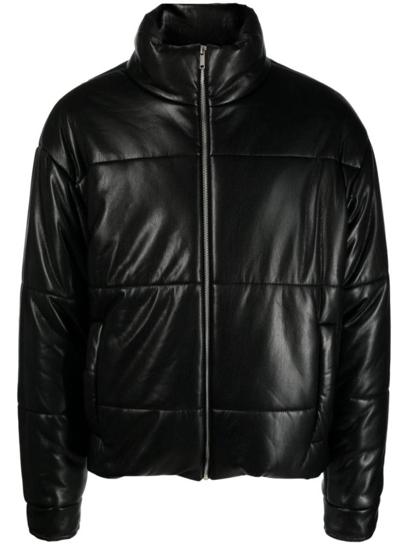 Nanushka Marron faux-leather puffer jacket - Black von Nanushka