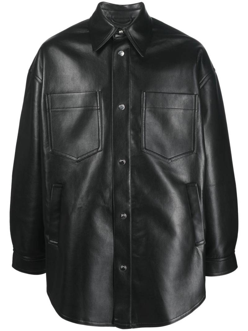 Nanushka Martin leather overshirt - Black von Nanushka