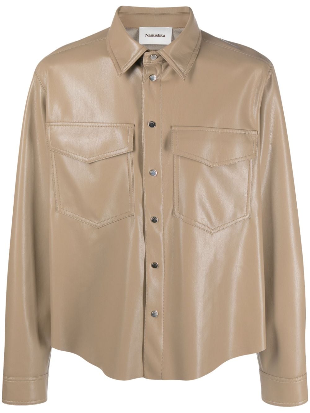 Nanushka Okobor™ Alt-Leather Shirt - Neutrals von Nanushka