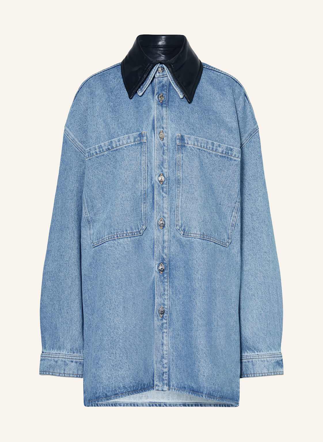 Nanushka Oversized-Jeansjacke Beaux Mit Abnehmbarem Kragen blau von Nanushka