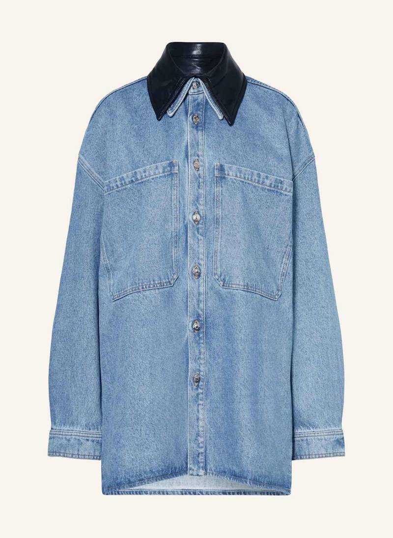 Nanushka Oversized-Jeansjacke Beaux Mit Abnehmbarem Kragen blau von Nanushka