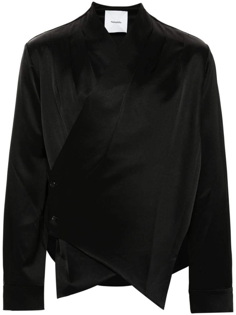 Nanushka Tebbe wrap shirt - Black von Nanushka