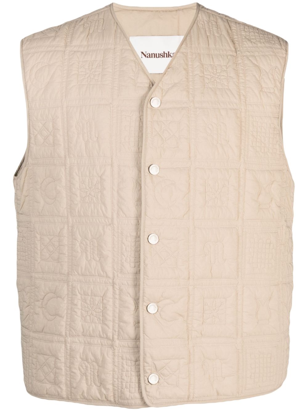 Nanushka Tymen Kopjafa motifs-quilted vest - Neutrals von Nanushka