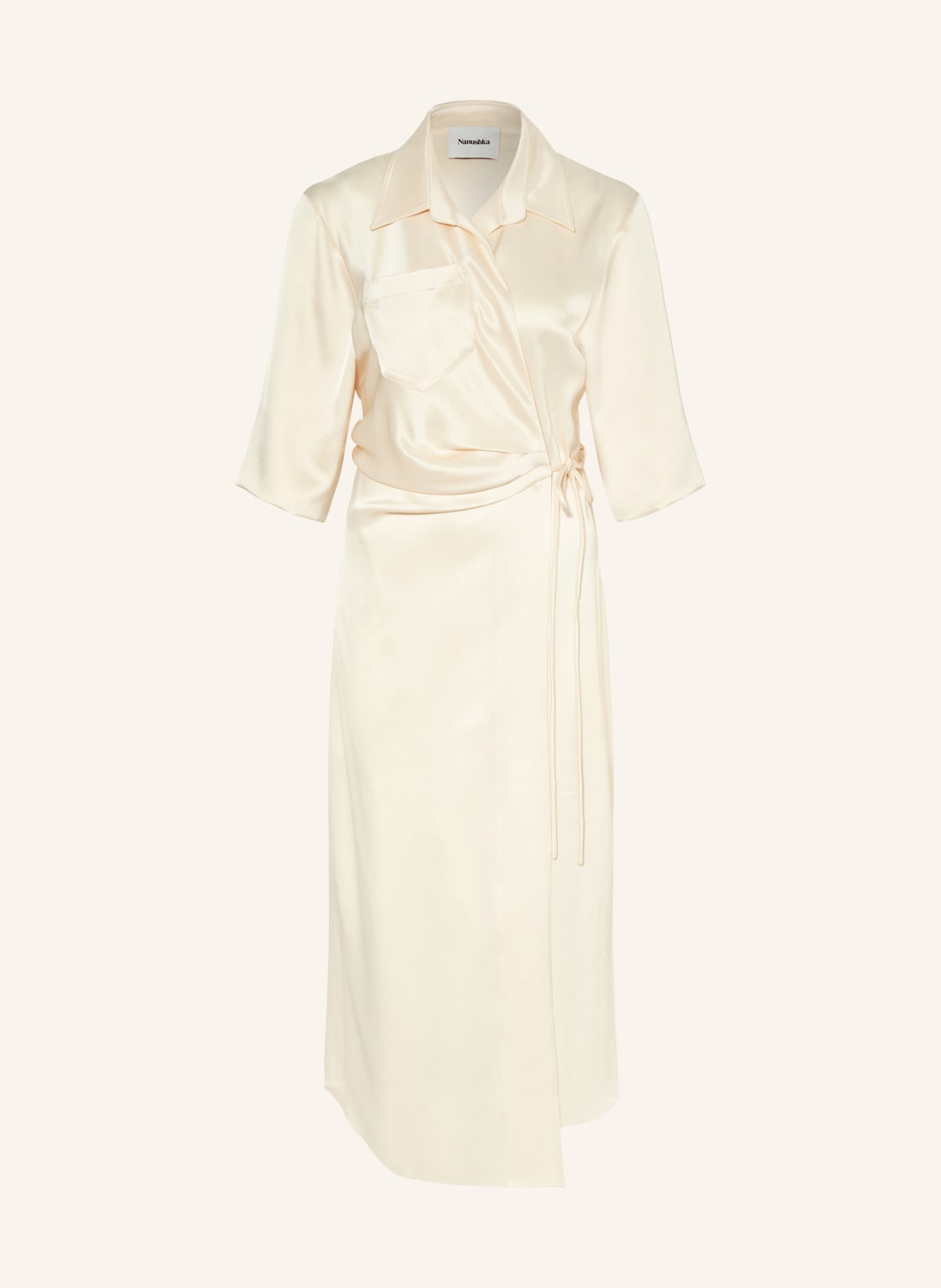 Nanushka Wickelkleid Lais Aus Satin weiss Nanushka Wickelkleid Lais Aus Satin weiss von Nanushka