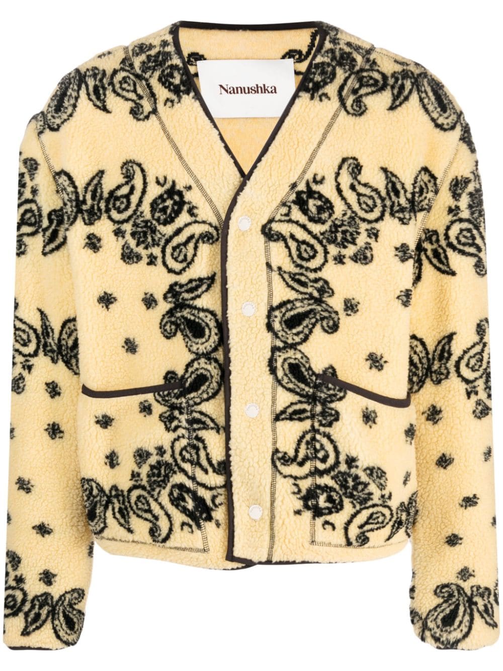 Nanushka bandana-print brushed bomber jacket - Yellow von Nanushka