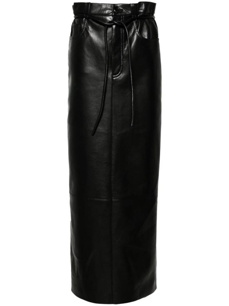 Nanushka belted high-waisted midi skirt - Black von Nanushka