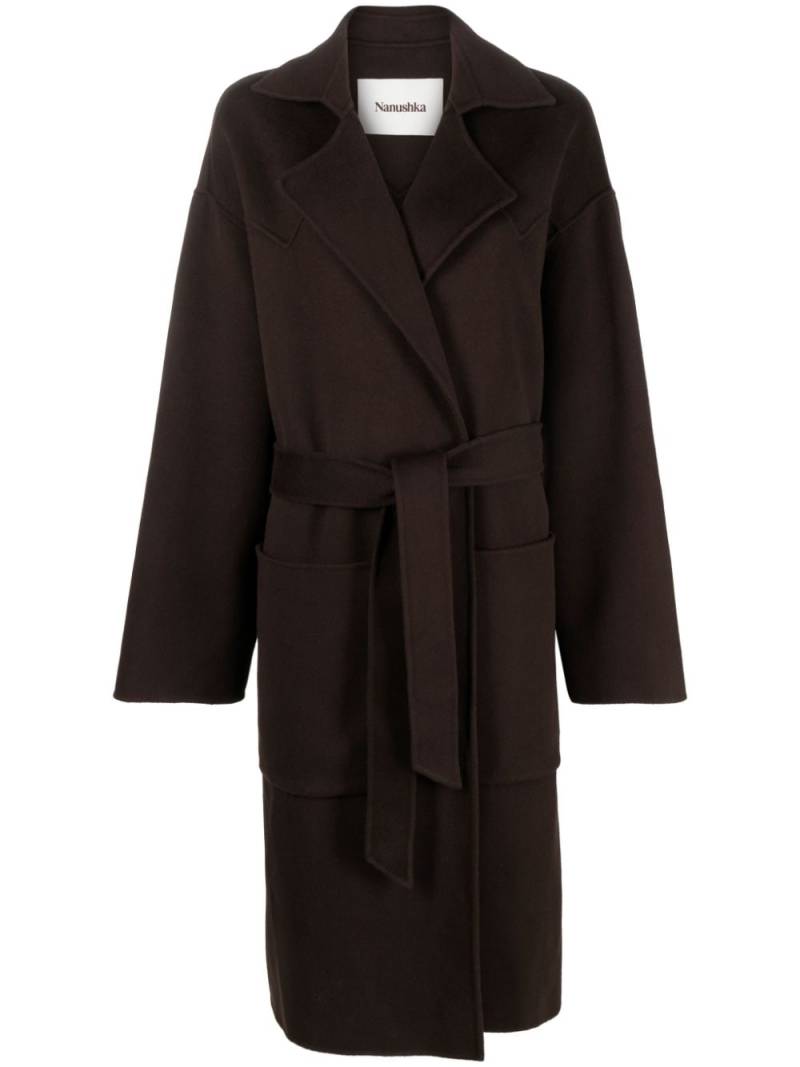 Nanushka belted wool-blend coat - Brown von Nanushka