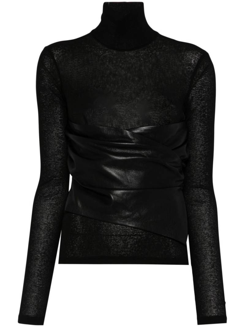 Nanushka contrast-panel top - Black von Nanushka