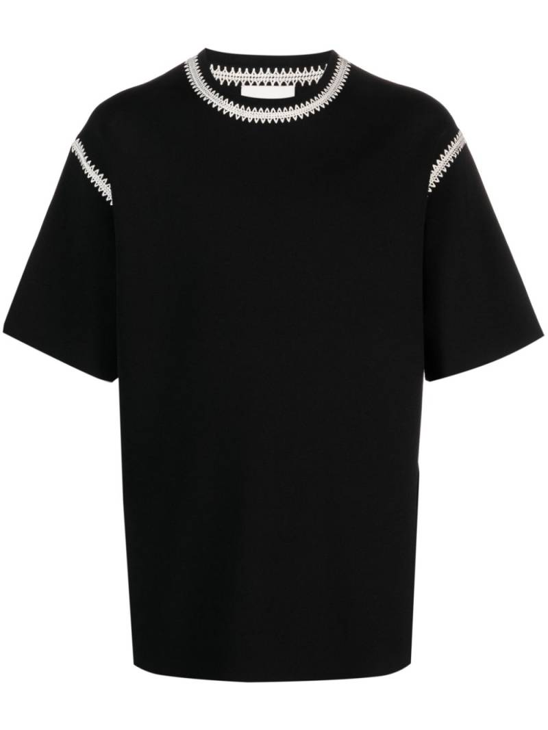 Nanushka crochet-trim crew-neck T-shirt - Black von Nanushka