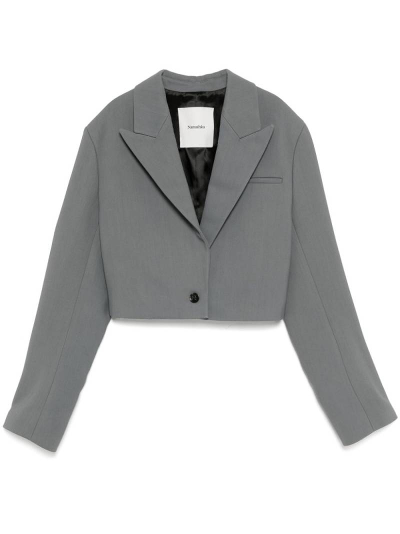 Nanushka cropped boxy fit blazer - Grey von Nanushka