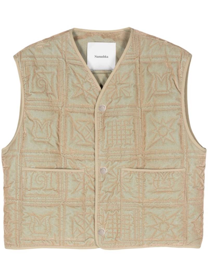 Nanushka cropped quilted gilet - Green von Nanushka