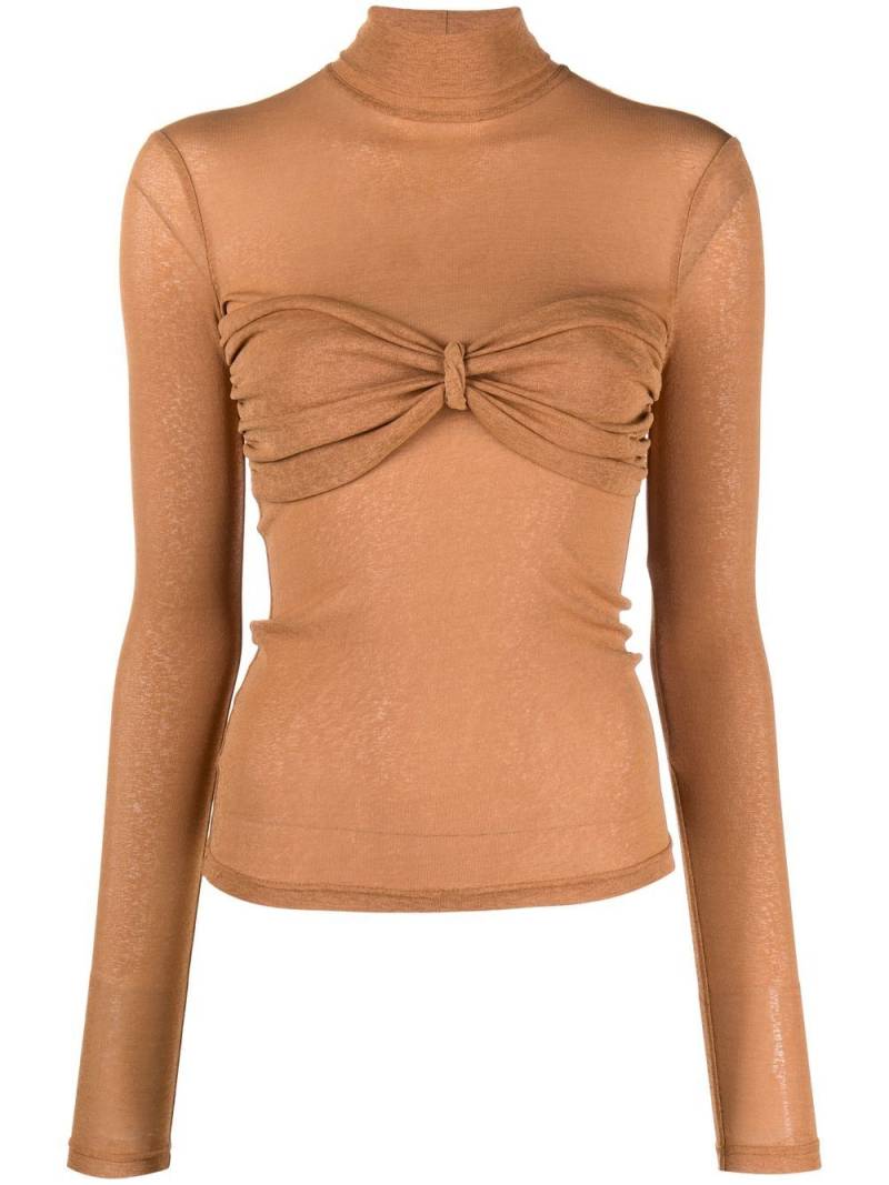 Nanushka draped-bustier turtleneck top - Brown von Nanushka