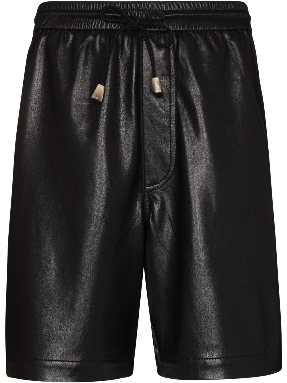 Nanushka drawstring vegan leather Bermuda shorts - Black von Nanushka
