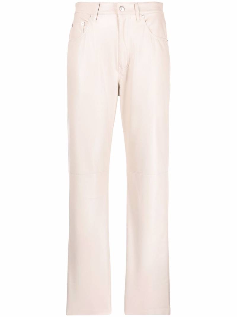 Nanushka faux-leather straight leg trousers - Neutrals von Nanushka