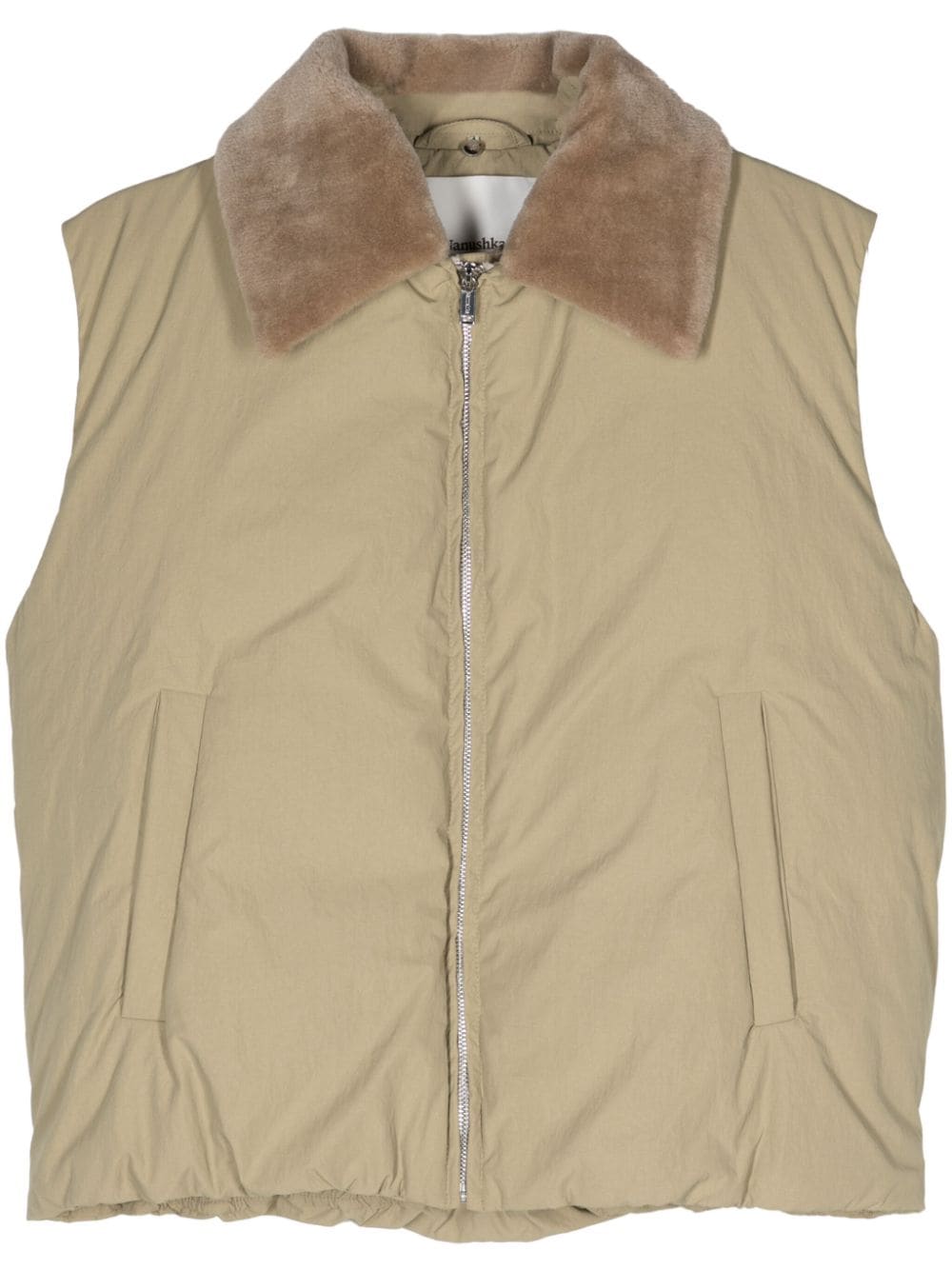 Nanushka fleece-collar padded gilet - Neutrals von Nanushka