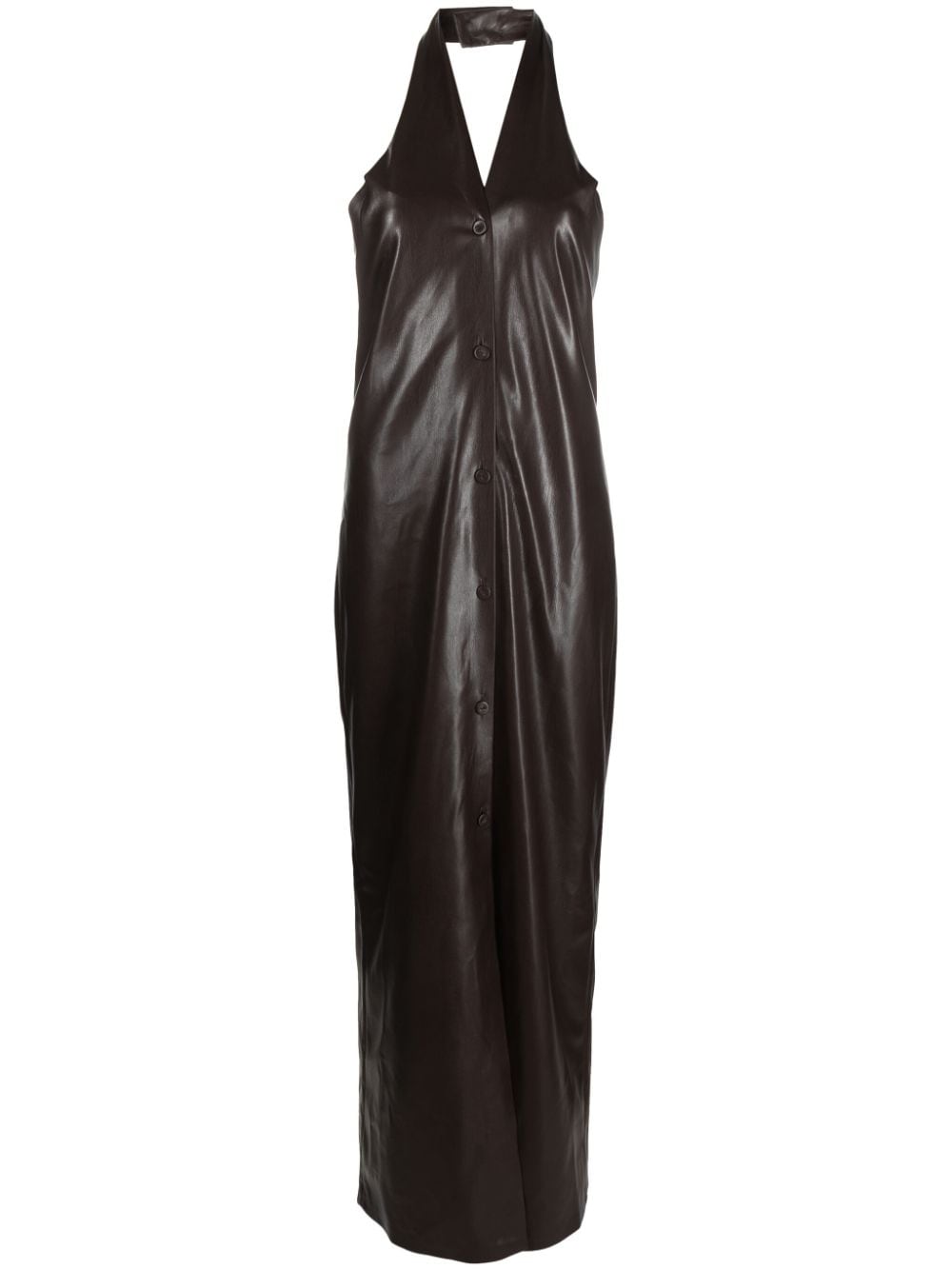 Nanushka halterneck faux-leather dress - Brown von Nanushka
