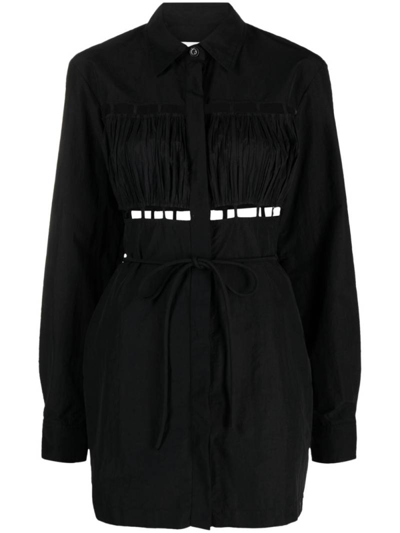 Nanushka lattice-trim shirtdress - Black von Nanushka