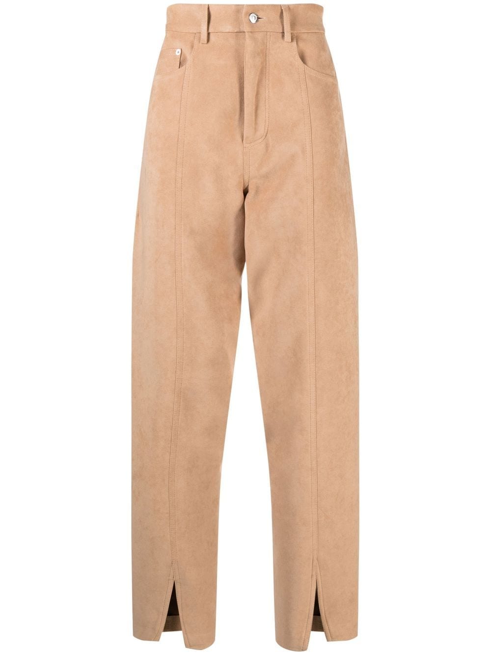 Nanushka logo-patch straight-leg trousers - Neutrals von Nanushka