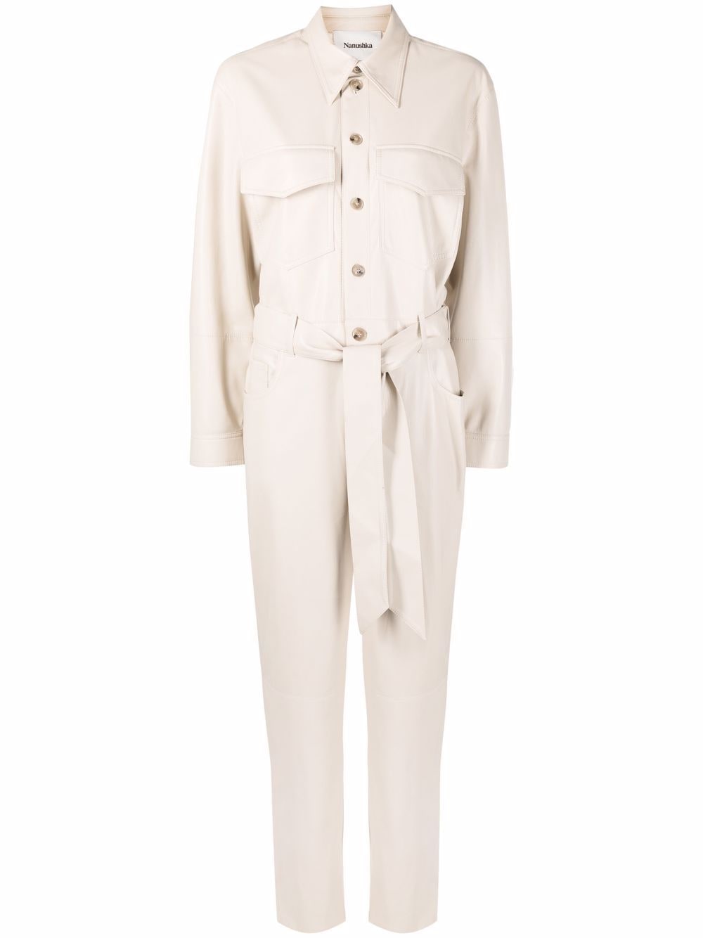 Nanushka long-sleeved belted boilersuit - Neutrals von Nanushka