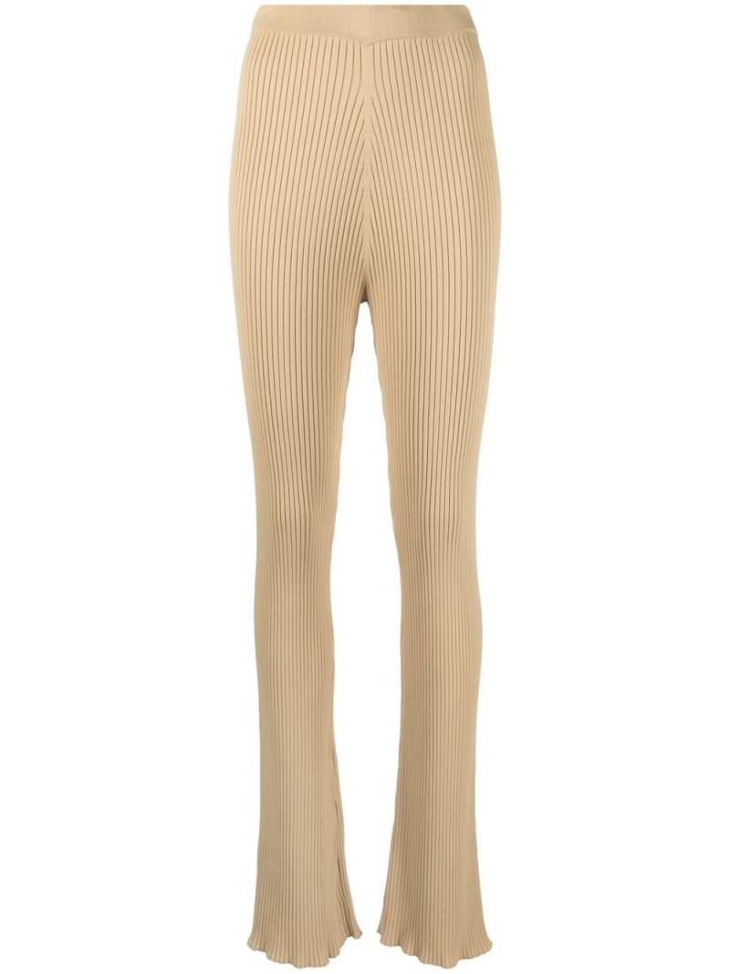 Nanushka ribbed-knit flared trousers - Neutrals von Nanushka