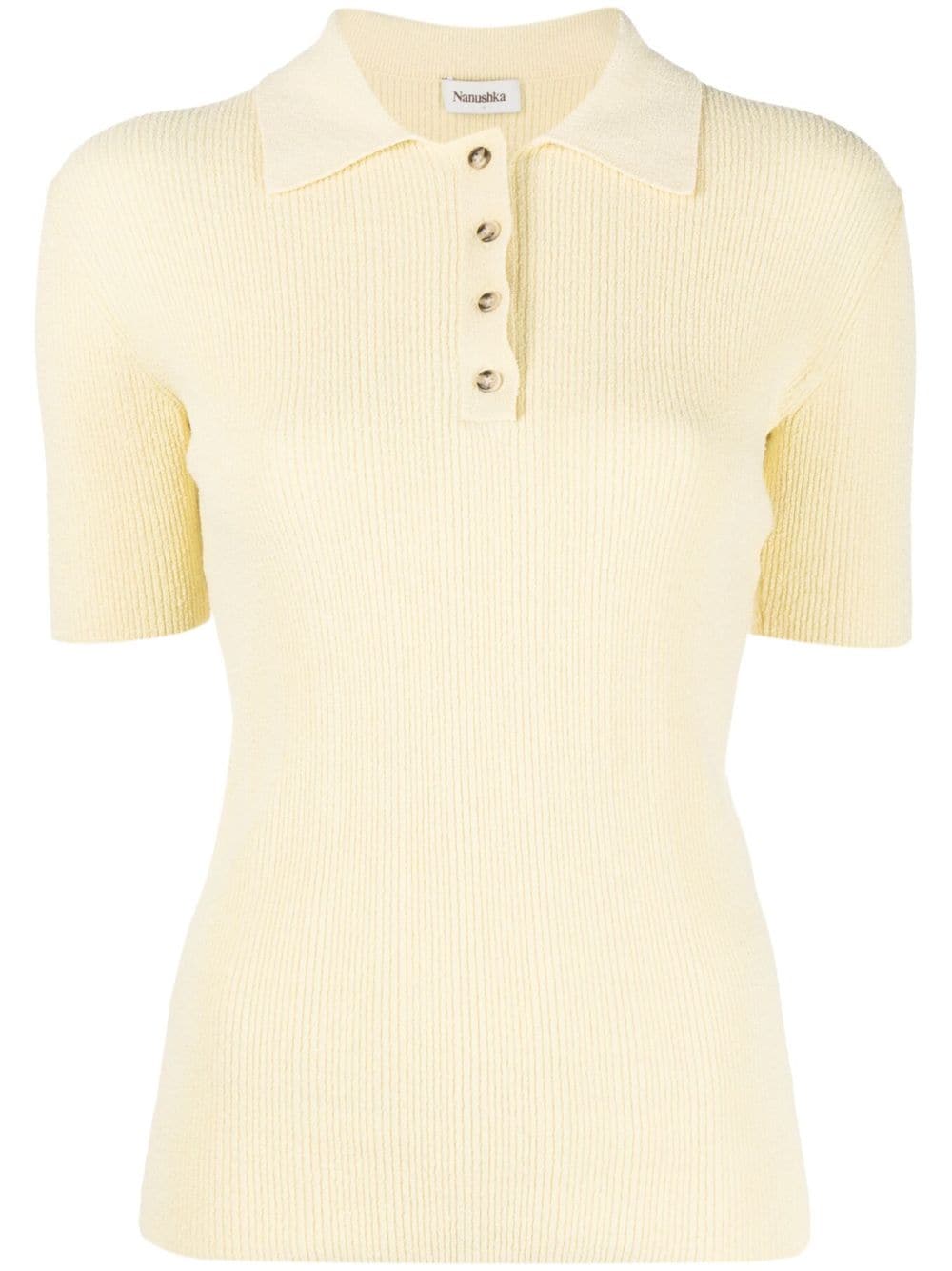 Nanushka ribbed-knit polo shirt - Yellow von Nanushka