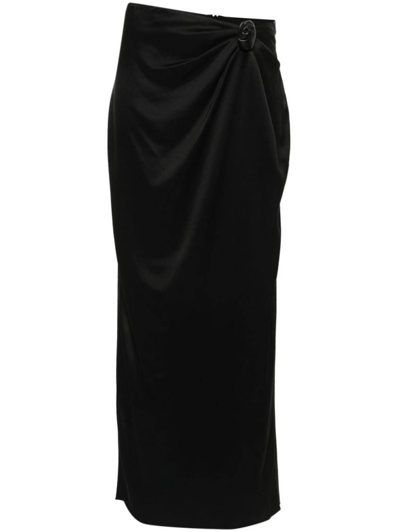 Nanushka satin knotted midi skirt - Black von Nanushka