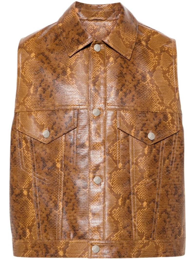 Nanushka snakeskin-effect vest - Brown von Nanushka