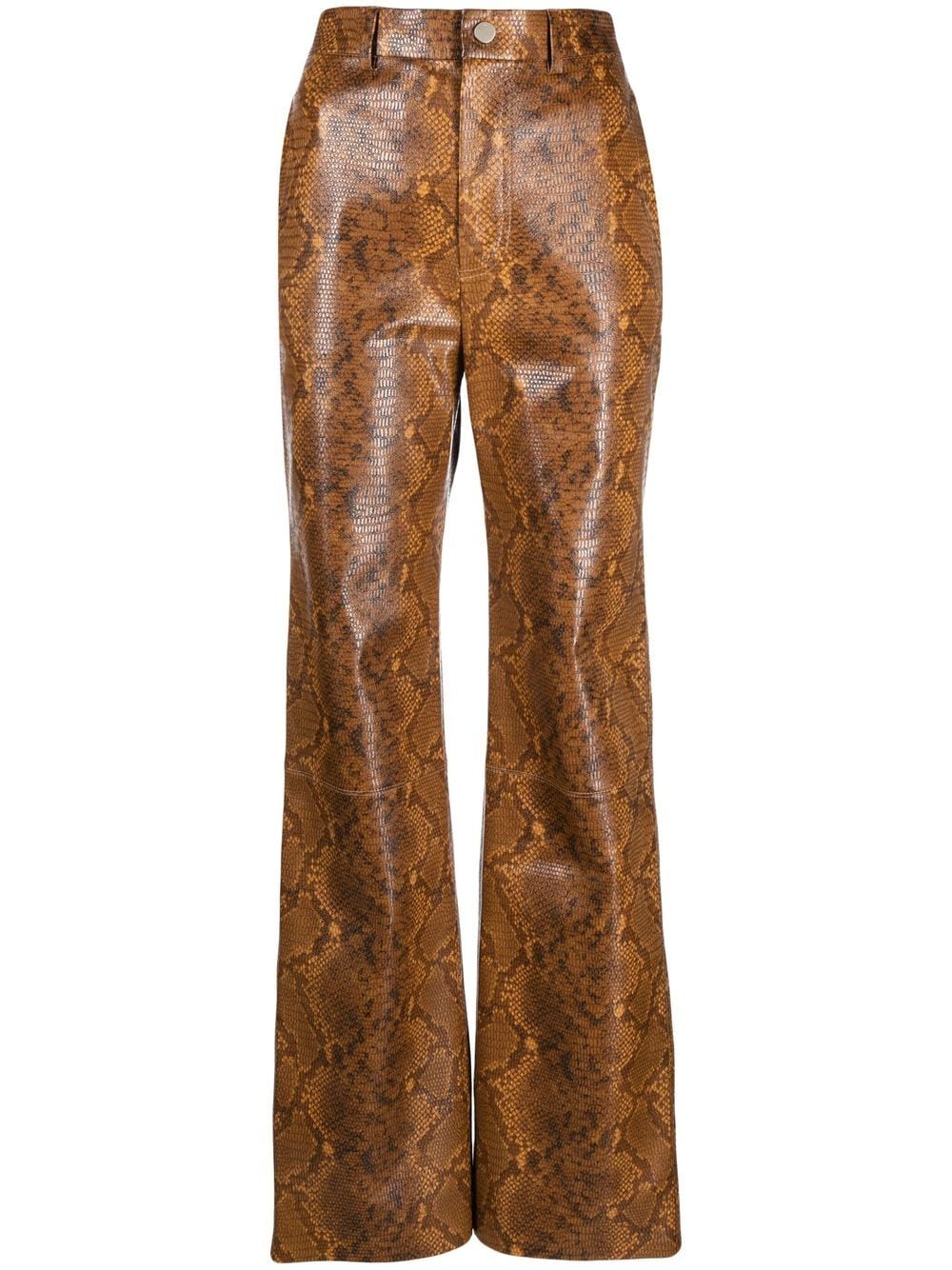 Nanushka snakeskin-print straight-leg trousers - Brown von Nanushka