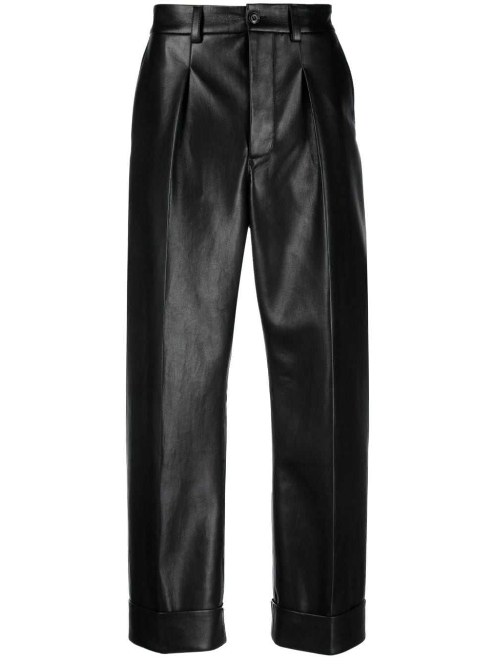 Nanushka straight-leg leather trousers - Black von Nanushka