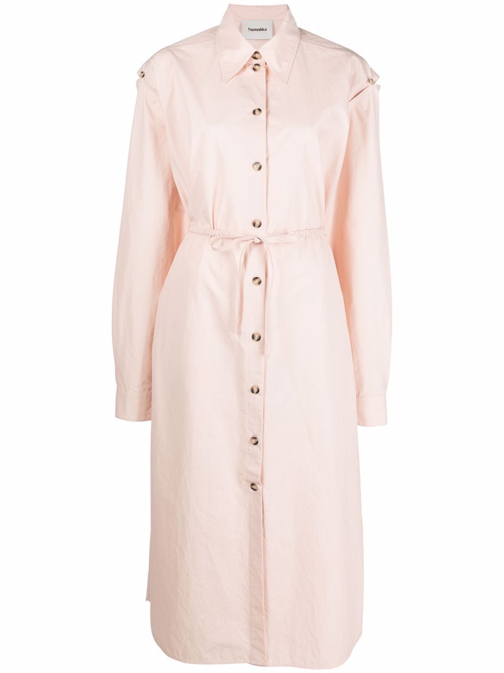 Nanushka tied-waist cotton shirt dress - Pink von Nanushka