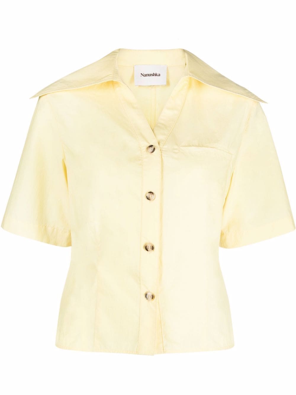 Nanushka wide-collar short-sleeve shirt - Yellow von Nanushka